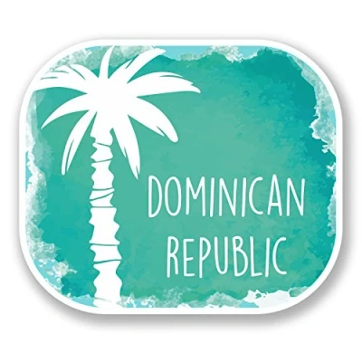 Image of 2 x 10cm Dominican Republic Vinyl Sticker Decal Luggage Travel Laptop Tag #6499 (10cm Wide 8.5cm Tall)