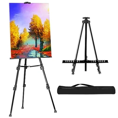 Image of FUDESY Artist Easel Stand, Adjustable Art Tripod for Painting, 58cm to 182cm Tabletop and Floor Painting Display Adult Aluminum Drawing Stand with Portable Bag