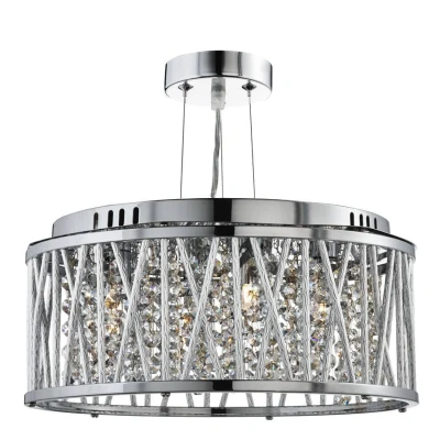 Image of Elise 3 Light Ceiling Pendant Chrome with Crystals, G9