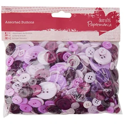 Image of Papermania 250 g Assorted Buttons, Purple
