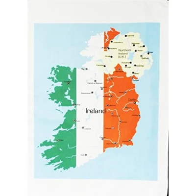 Image of Half a Donkey Map of Ireland and Northern Large Cotton Tea Towel