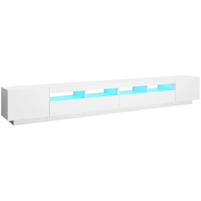 Image of vidaXL TV Cabinet with LED Lights White 300x35x40 cm
