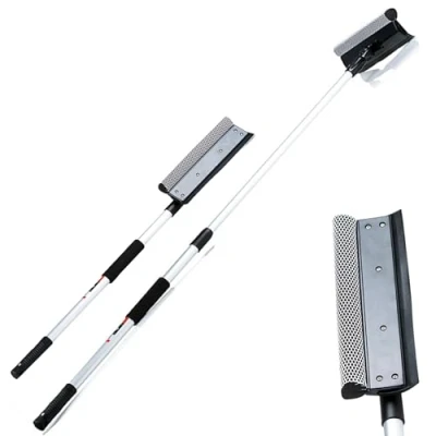 Image of Heyner Germany XL Telescopic Car Window Cleaner Squeegee 70 125cm Replaceable Sponge 407500