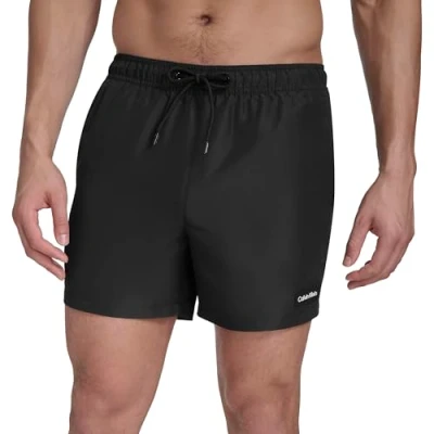 Image of Calvin Klein Men&#039;s Volley Quick Dry Lightweight Swim Trunk, Black, S
