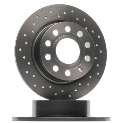 Image of 1K0615601AB, 1K0615601K, 5Q0615601F Brake disc BREMBO XTRA LINE 08.9502.1X 253mm 10mm 5 solid, Perforated Coated VOLKSWAGEN: Caddy 3, GOLF 6