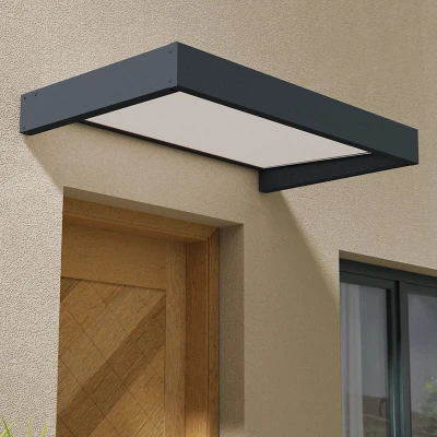 Image of 5&#039;3 x 3&#039;1 Palram Canopia Sophia 1600 Grey Door Canopy White Opal (1.6m 0.95m)