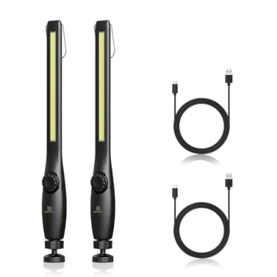 Image of Renogy LED Work Light, 700 Lumens Rechargeable Light 2200mAh, Cordless Portable Magnetic COB Inspection for Car Repair, Home, Garage, Emergency, 2 Pack