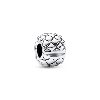 Image of Pandora Silver Bold Studded Clip Charm