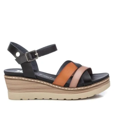 Image of XTI Buckle closure sandal for women, colour: brown, size: 37, Black/White, 8 UK