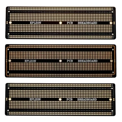 Image of EPLZON 3pcs 6.8&quot;x2.05&quot; Breadboard Solderable Prototype PCB Board Kit for Electronics Projects Compatible DIY Soldering Circuits Board,Black