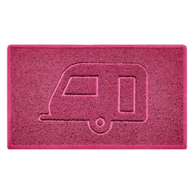 Image of Nicoman CARAVAN Embossed Shape Door Mat Dirt Trapper Washable Barrier Doormat (Use Indoor or Sheltered Outdoor) (75x44cm/29.5x17.3inches,Medium) Blue