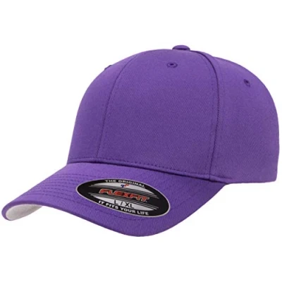 Image of Flexfit Men&#039;s Athletic Baseball Fitted Cap, Purple, S M