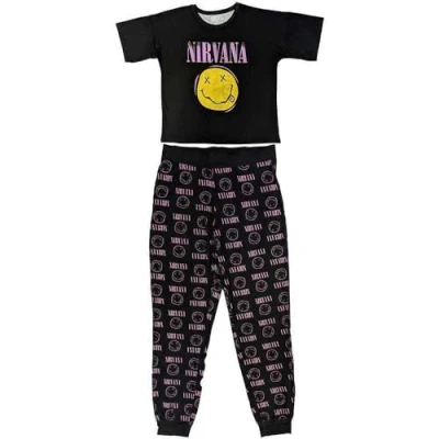 Image of Rock Off officially licensed products Nirvana Grunge Smile Pyjamas S Black