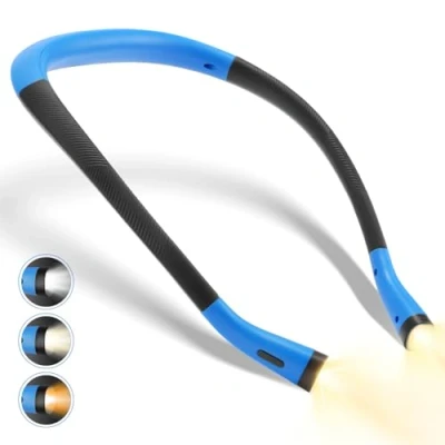 Image of Adjustable Neck Light for Knitting and Repair LUXJET Rechargeable Long Lasting 3 Colors Brightness Book Reading at Night