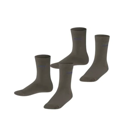 Image of ESPRIT Unisex Kids Foot Logo 2 Pack K SO Cotton Plain Pairs Socks, Green (Thymian 7821), 3 5