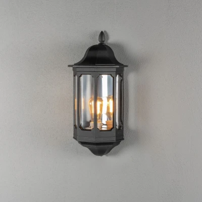 Image of Pallas Outdoor Classic Lantern Wall Light Matt Black, IP23