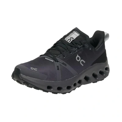 Image of On Cloudsurfer Trail WP Women&#039;s Running Shoes Size 5 Black Lightweight &amp; Durable