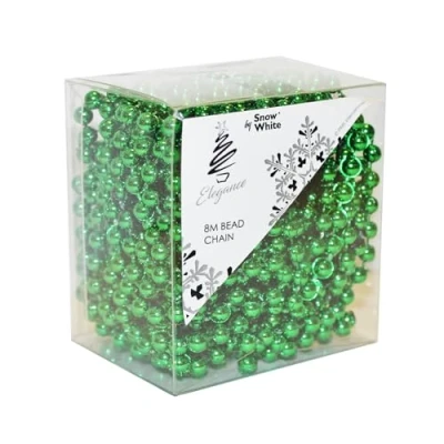 Image of Widdle Gifts Ltd Christmas 8 Metre Bead Garland Tree Room Decoration Green