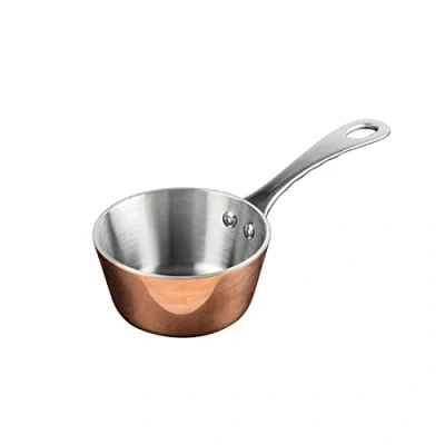 Image of Vogue GG761 Copper Mini Saute Pan 80X80X40mm Stainless Steel Frying Kitchen Cookware, Silver