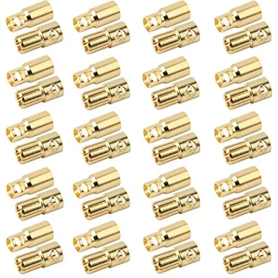 Image of LinsyRC 20 Pairs Gold plated 6.0MM 6MM Banana Plug Bullet Male Female Connector for RC Lipo Battery ESC Motors (6.0MM)