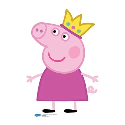 Image of Star Cutouts Official SC959 Crown Mini Cardboard Cutout Peppa Pig Party 90cm Tall, Multicolour
