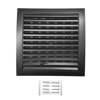 Image of H&amp;C Vent Anthracite Ventilation Grille with Slider and Insect Protection 7,5 x 7,5Inch / 190 190mm │ Cover Extractor Air Covers for Inside Outside Pipe Wall Door Window