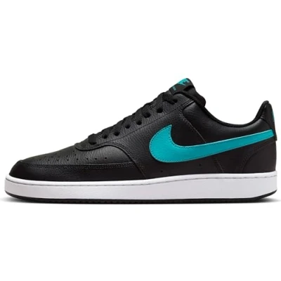 Image of Nike Men&#039;s Court Vision Lo Low Top Shoes, Black Dusty Cactus White, 9.5 UK