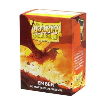Image of Dragon Shield Matte Dual Ember Alaric Revolution Kindlerh (Orange) 100 CT Standard Size Card Sleeves MTG Smooth &amp; Tough Compatible with Pokemon Magic The Gathering