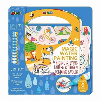Image of Avenir 6301779 Colouring Game Driving &amp; Flying, 3 in 1 Creative Set with Games, Stickers and Pictures, DIY, Activity Pad for Children from Years, Flying