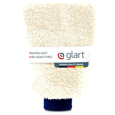 Image of Glart 44WH Premium Microfibre Cloth Car Wash Glove for Care Foam Nozzle Wash, Use BEFORE Polish, Rim Brush &amp; Dry Cloth, Better than Cloths