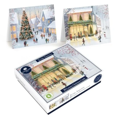 Image of Tom Smith 20 Boxed Luxury Eco Friendly Christmas Cards 2 Chirstmas High Street Designs