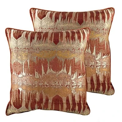 Image of Evans Lichfield Inca Twin Pack Polyester Filled Cushions, Terracotta, 43 x 43cm