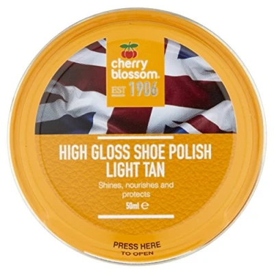 Image of Cherry Blossom High Gloss Shoe Polish/Light Tan /1.69 oz. / Made in England
