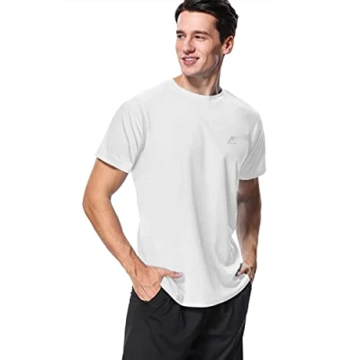 Image of MeetHoo Men’s Rash Vest, Guard UV T Shirt UPF 50+ Top Sun Protection Short Sleeve Tee for Surfing Running Swimming Gray