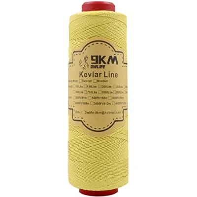Image of 9KM DWLIFE Kevlar Kite String, 300lb 500Ft, Braided Line, Low Stretch, High Strength, Heavy Duty, Fishing Assist Cord, Camping, Hiking, Outdoor Survival Rope