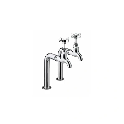 Image of Bristan 1901 Bib Taps Chrome Plated (Taps Only, Upstands Not Included and Are shown in Image For Illustration Purposes Only)