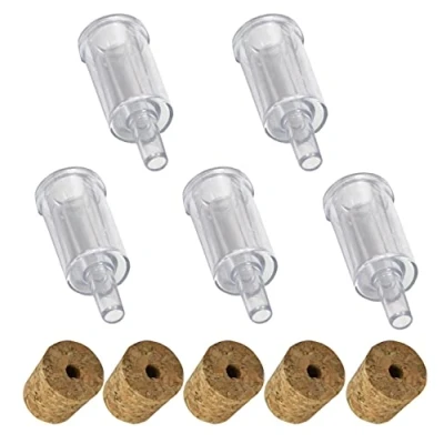 Image of Almost Off Grid 5 x Handy Airlocks Silent and Bored Cork Bungs for Homebrewing, Winemaking, Mead Making, Beer Cider Fermenting