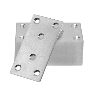 Image of 4 Pcs Brackets for Wood, Flat Joining Plates, Sleeper Bracket Heavy Duty, Stainless Steel Mending Plates Connector, Metal Wood Fixing