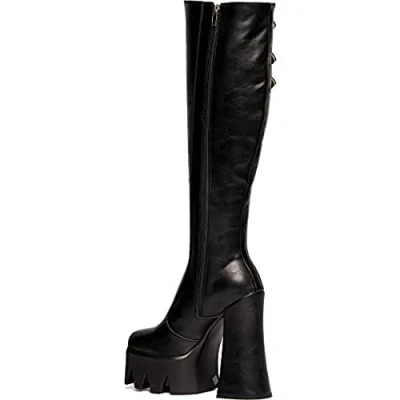Image of LAMODA Women&#039;s Guess So Knee high boot, Pink Pu, 7.5 UK