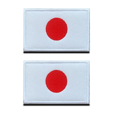 Image of Zcketo 2 PCS Japan Flag Patches Hook and Loop Fastener Embroidered Tactical Military National Japanese Patch for Attach to Caps,Bags,Backpacks,Vest,Uniforms,Team,Tactical Clothes Etc.
