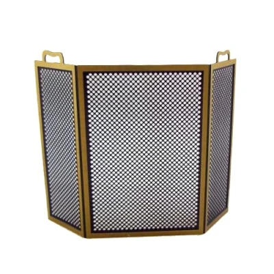 Image of Dolls House Miniature Fireplace Accessory Brass Black Fire Screen Guard