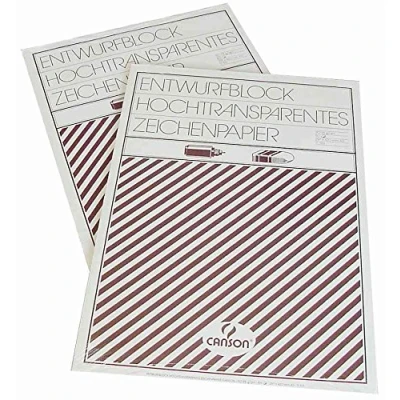 Image of Canson A3 110 GSM Short Side Glued Pad Translucent Sketching Tracing Paper with Scale (Pack of 50 Sheets)