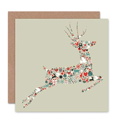 Image of Wee Blue Coo CHRISTMAS DEER DECORATIONS GIFTS BLANK GREETINGS CARD ART