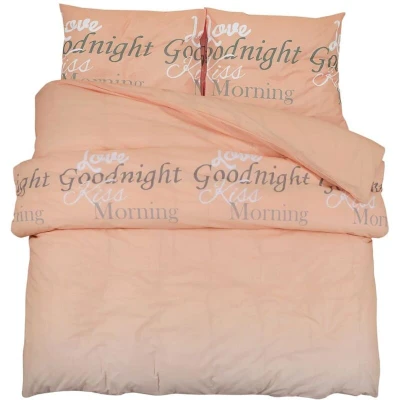 Image of vidaXL Cotton Duvet Cover Set in Pink 155x220 cm Elegant &amp; Machine Washable Bedding with OEKO TEX Standard 100