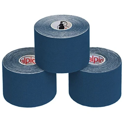 Image of ALPIDEX Kinesiology Tape 1/3/ 6/12 Rolls Many Colors 5 m x cm Application Examples E Book Skin Friendly Muscle Support Elastic Strapping Tape, Colour:Dark Blue, Quantity:3