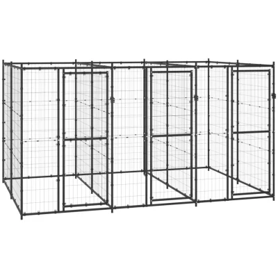 Image of vidaXL Outdoor Dog Kennel Steel 7.26 m²