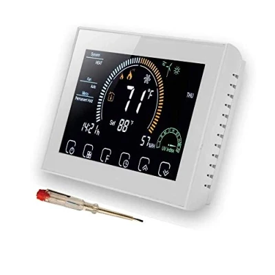 Image of Nassboards 16AMP Smart BECA WiFi Thermostat for Underfloor Heating Simple Installation, Temperature Controller Compatible with Alexa, Google Home, Touch Screen, Install Kit Included White