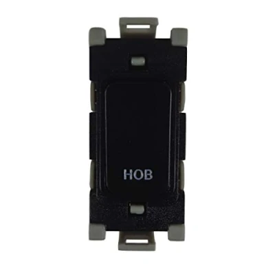 Image of Deta G3552BK Grid Switch 20 Amp Double Pole marked &#039;Hob&#039; (Black)