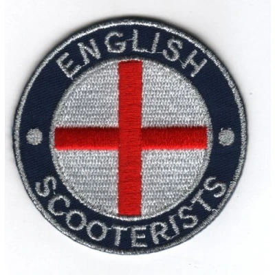 Image of Sew on Iron Embroidered Patch English Scooter England St. George Flag Badge