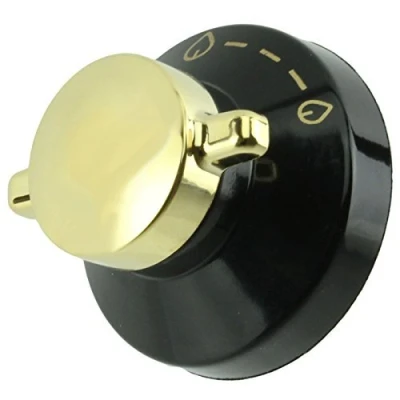 Image of Stoves Genuine Gas Oven / Cooker Hob Flame Control Knob (Black &amp; Gold)